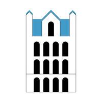 building front facade isolated icon vector