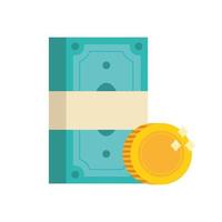 bills and coin money flat style icon vector