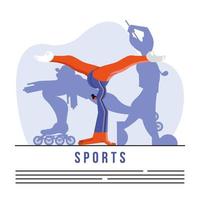 athlete practicing gymnastics sport character vector