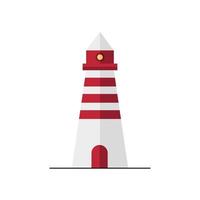 icono de estilo plano de la torre del faro vector