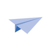 avión de papel volando icono de estilo plano vector