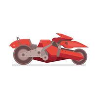 red motorbike futuristic style vehicle vector