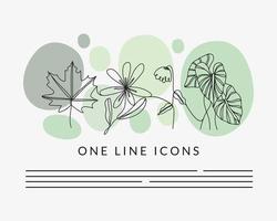 plantas naturaleza icono de estilo de una línea vector