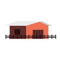 farm stable building facade icon vector