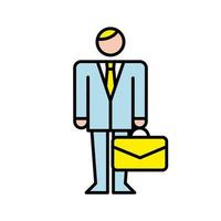 business man with portfolio avatar character vector