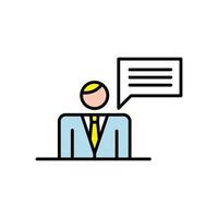 business man with speech bubble avatar character vector