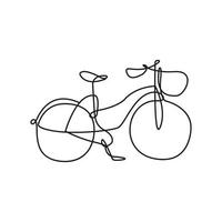 icono de estilo de una línea de bicicleta retro vector