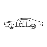 car vehicle one line style icon vector