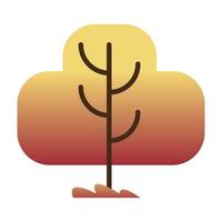 yellow tree plant forest isolated icon vector