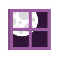 window house view with full moon vector