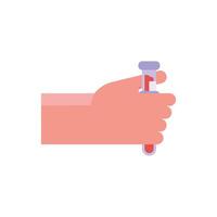 hand with tube test flat style icon vector