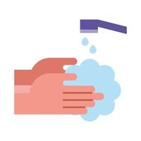 hands washing flat style icon vector