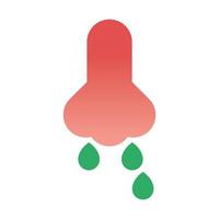 nose with flu flat style icon vector