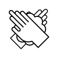 hands washing line style icon vector