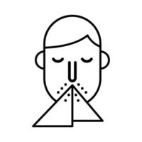 person sneezing line style icon vector