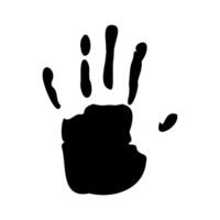 hand print paint color black vector