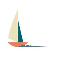 sailboat ship surfing isolated icon vector