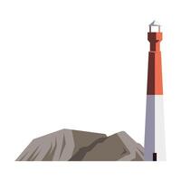 light house tower building with peaks scene vector