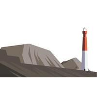 light house tower building with peaks scene vector