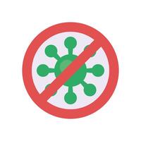 stop covid19 virus particle flat style vector