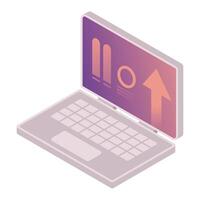 laptop computer device technology icon vector