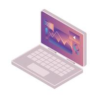 laptop computer device technology icon vector