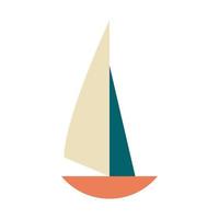 Velero nave navegando icono aislado vector