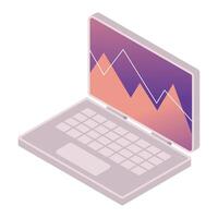 laptop computer device technology icon vector