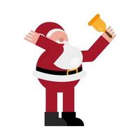 christmas santa claus with bell character icon vector