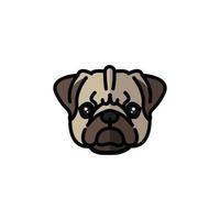 pug dog pet mascot breed head character vector