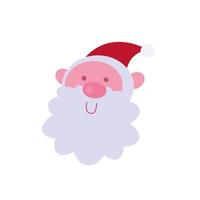 happy merry christmas santa claus head character vector