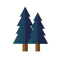 pines trees plants forest isolated icon vector