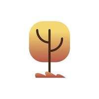 yellow tree plant forest isolated icon vector