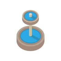 water fountain park Isometric style icon vector