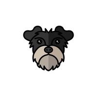 schnauzer dog pet mascot breed head character vector