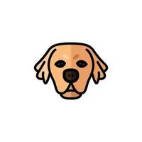 golden retriever dog pet mascot breed head character vector