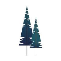 pines trees plants forest isolated icon vector