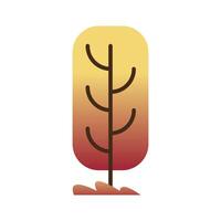 yellow tree plant forest isolated icon vector