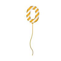 balloon helium with stripes number zero floating vector