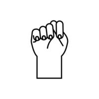 hand sign language t line style icon vector design