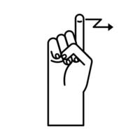 hand sign language z line style icon vector design