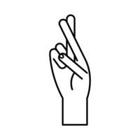 hand sign language r line style icon vector design