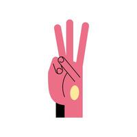 hand sign language w line and fill style icon vector design