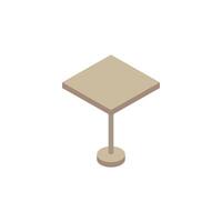wooden table park Isometric style icon vector