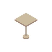 wooden table park Isometric style icon vector