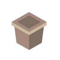 garbage bin park Isometric style icon vector