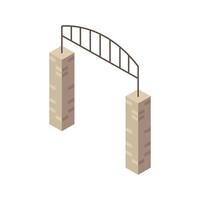 arch entrance park Isometric style icon vector