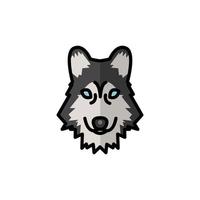 siberian wolf dog pet mascot breed head character vector