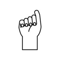 hand sign language a line style icon vector design