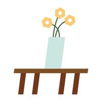 home flowers in vase on table vector design